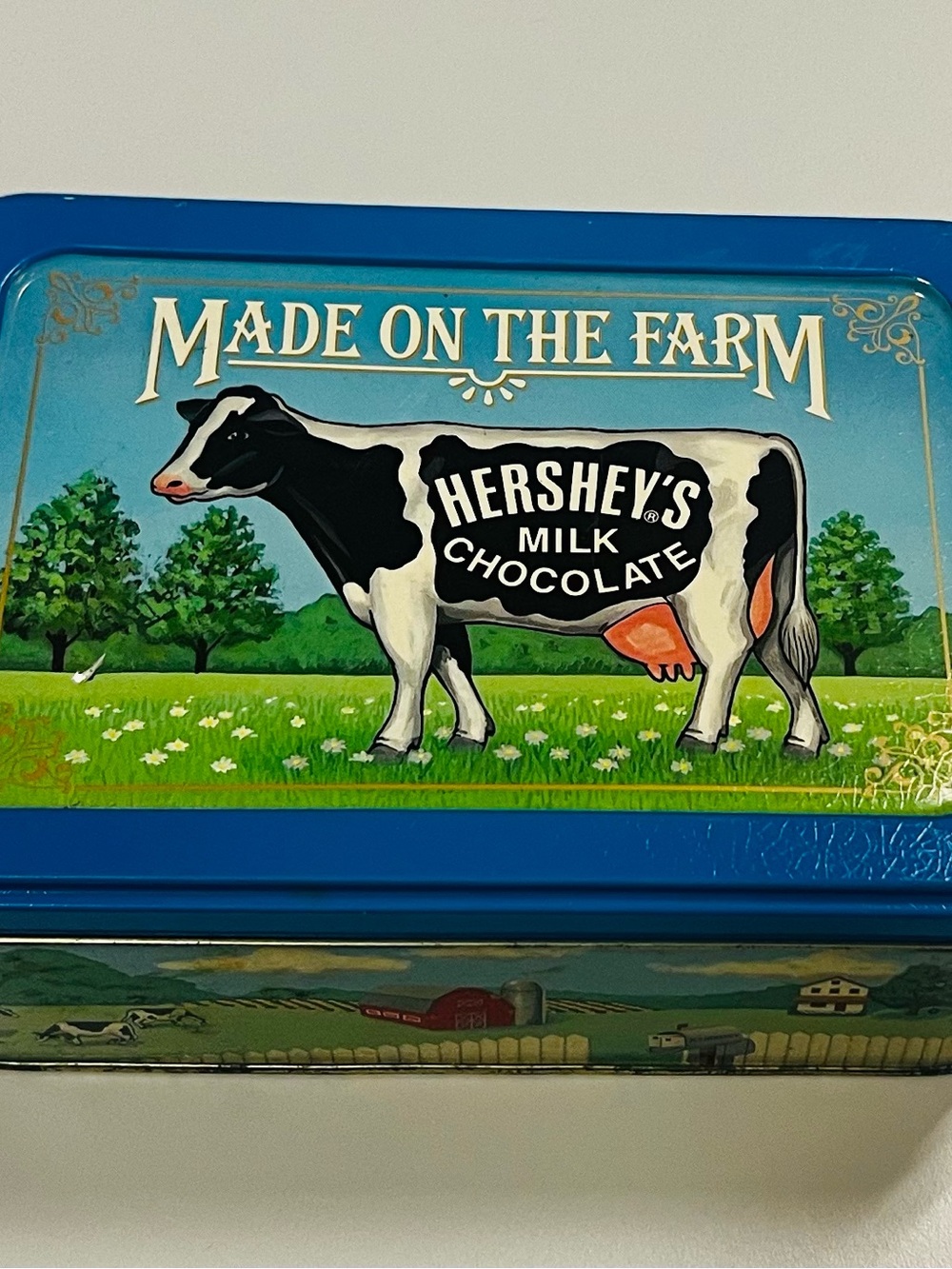 Hershey's Blue 'Made on the Farm' Decorative Tin